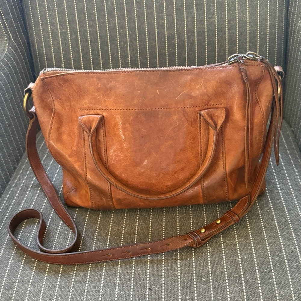 Madewell Brown Leather Satchel Crossbody Bag